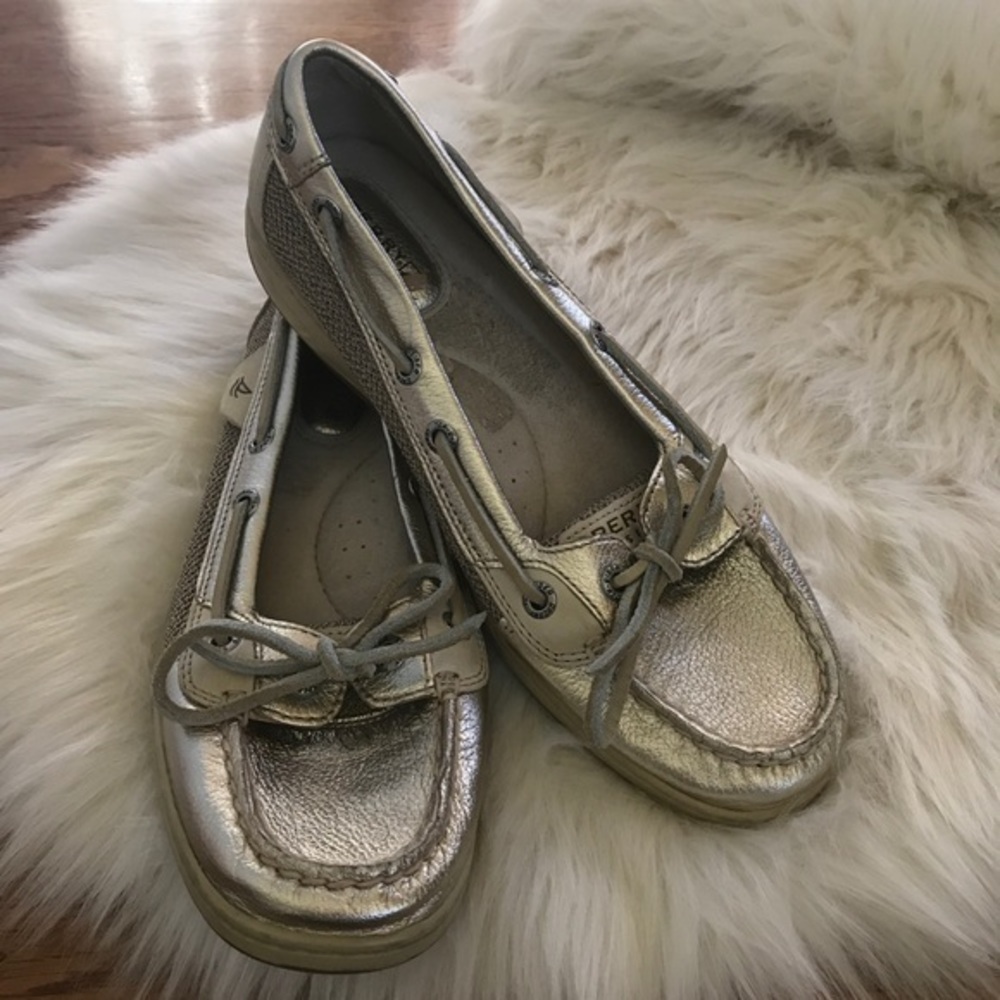 Sperry Topsider Angelfish gold leather boat‎ shoes